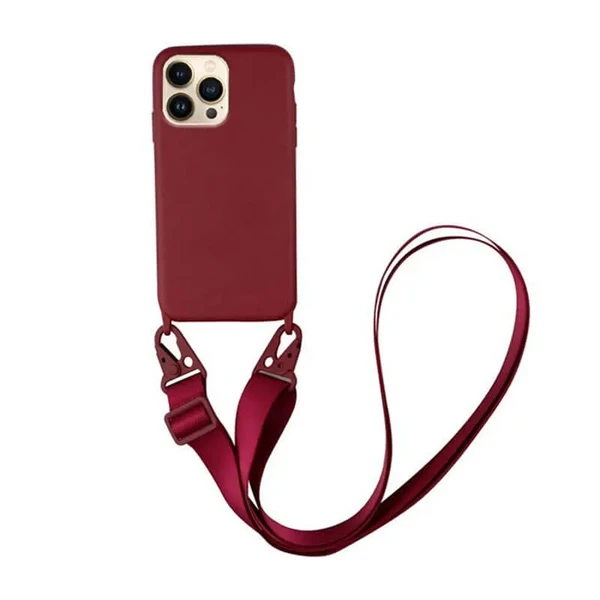 Силиконовый чехол с ремешком iLoungeMax Silicone CrossBody Cherry для iPhone 13 Pro Max