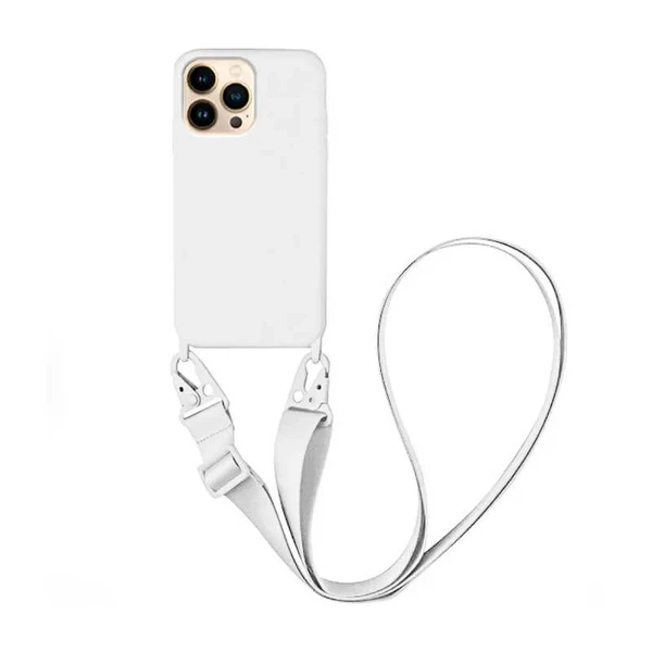 Силиконовый чехол с ремешком iLoungeMax Silicone CrossBody White для iPhone 13 Pro Max