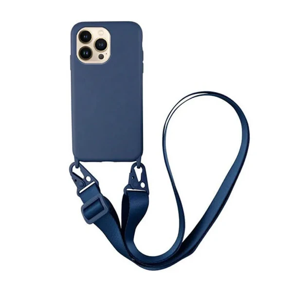 Силиконовый чехол с ремешком iLoungeMax Silicone CrossBody Midnight Blue для iPhone 13 Pro Max