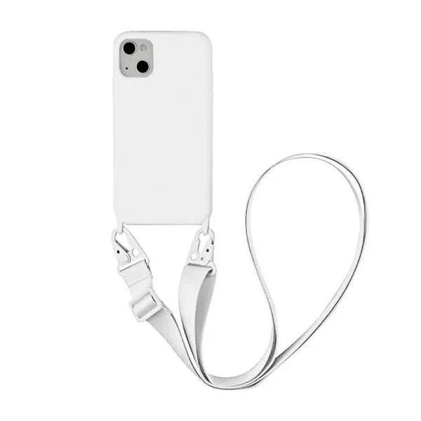 Силіконовий чохол з ремінцем iLoungeMax Silicone CrossBody White для iPhone 13 в Мукачеві