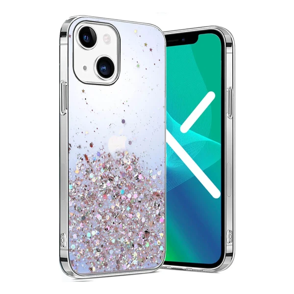 Силіконовий чохол з блискітками iLoungeMax Glitter Silicone Case Blue для iPhone 13 у Житомирі