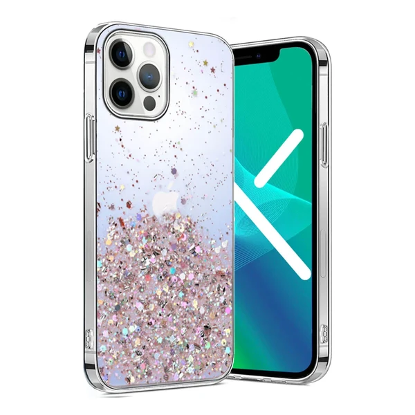 Силіконовий чохол з блискітками iLoungeMax Glitter Silicone Case Blue для iPhone 13 Pro