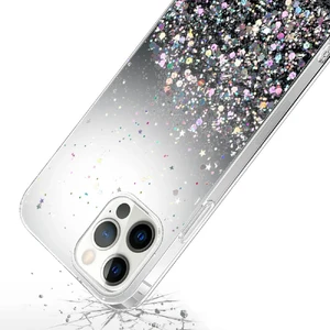 Силиконовый чехол с блестками iLoungeMax Glitter Silicone Case Black для iPhone 13 Pro - Фото 2