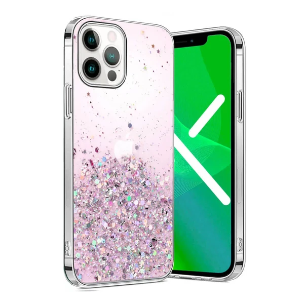 Силіконовий чохол з блискітками iLoungeMax Glitter Silicone Case Purple для iPhone 13 Pro