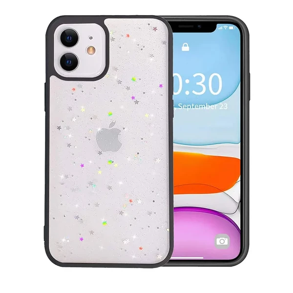 Блискучий чохол із зірками iLoungeMax Glitter Star Black для iPhone 11 у Миколаєві