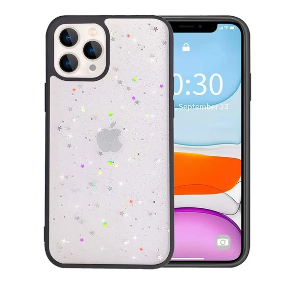 Блестящий чехол со звездами iLoungeMax Glitter Star Black для iPhone 13 Pro в Сумах