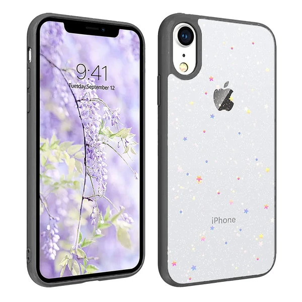 Блискучий чохол із зірками iLoungeMax Glitter Star Black для iPhone XR