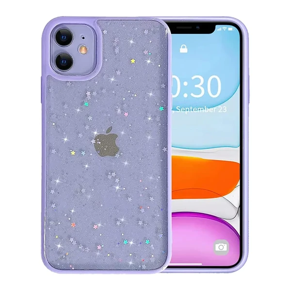 Блискучий чохол із зірками iLoungeMax Glitter Star Purple для iPhone 11 у Миколаєві