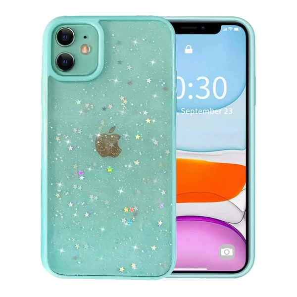 Блискучий чохол із зірками iLoungeMax Glitter Star Sky Blue для iPhone 11 в Чернівцях