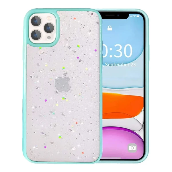 Блискучий чохол із зірками iLoungeMax Glitter Star Sky Blue для iPhone 13 Pro у Дніпрі