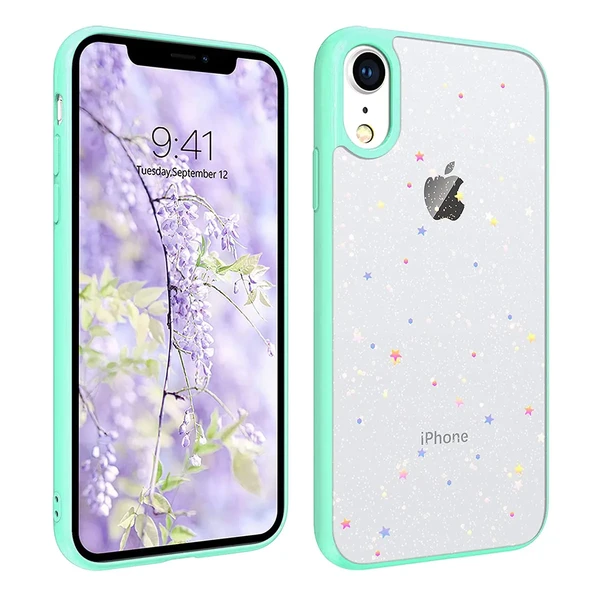 Блискучий чохол із зірками iLoungeMax Glitter Star Sky Blue для iPhone XR