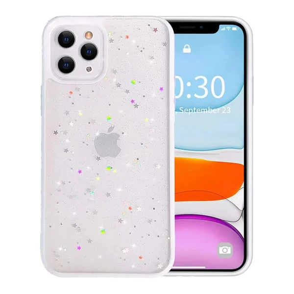 Блестящий чехол со звездами iLoungeMax Glitter Star White для iPhone 13 Pro Max