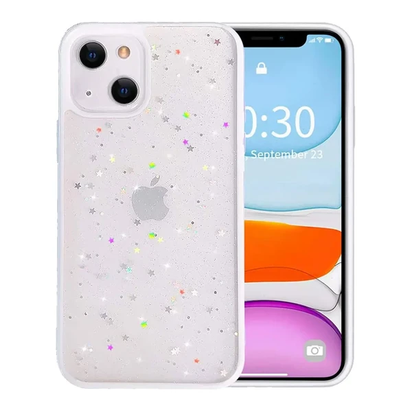 Блискучий чохол із зірками iLoungeMax Glitter Star White для iPhone 13 в Сумах