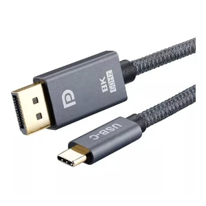 Кабель для монитора iLoungeMax High Quality Braided USB Type-C to DisplayPort 8K 60Hz 1.8m - Фото 2