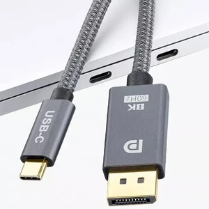 Кабель для монитора iLoungeMax High Quality Braided USB Type-C to DisplayPort 8K 60Hz 1.8m - Фото 4