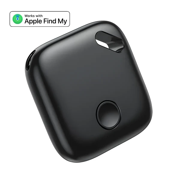 Трекер Apple Find My (iOS) для пошуку речей, ключів, сумок, гаманців, водонепроникний IPX5, з динаміком, розумний Bluetooth-трекер | iLoungeMax iTag Air Tag Black