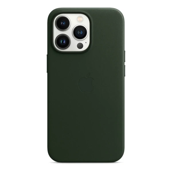 Шкіряний чохол iLoungeMax Leather Case MagSafe Sequoia Green для 13 Pro Max (з підтримкою анімації) OEM