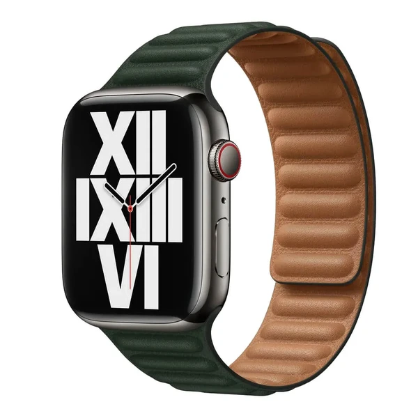 Ремінець iLoungeMax Leather Link Magnetic Sequoia Green для Apple Watch Ultra 49mm | 45mm | 44mm | 42mm (M | L) OEM у Вінниці