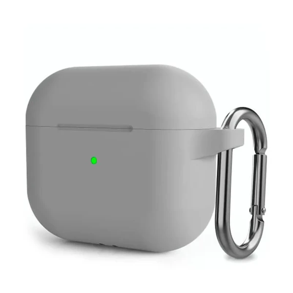 Силиконовый чехол с карабином iLoungeMax Light Grey для AirPods 3