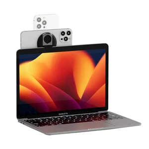 Тримач підставка MagSafe для iPhone на MacBook, перетворює iPhone на веб-камеру, з кільцем (попсокетом) на палець | iLoungeMax Camera Mount Black