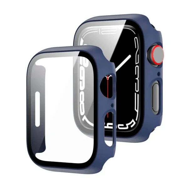 Захисний чохол із склом iLoungeMax Navy Blue Premium Case PC+Glass для Apple Watch 41mm Series 8 | 7