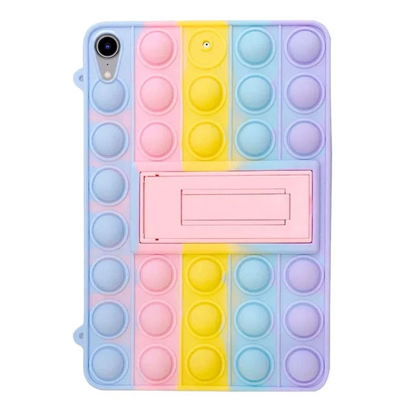 Чохол антистрес Поп-Іт з тримачем для шнурка iLoungeMax Pop It Yellow Blue Rainbow для iPad mini 6 (2021)