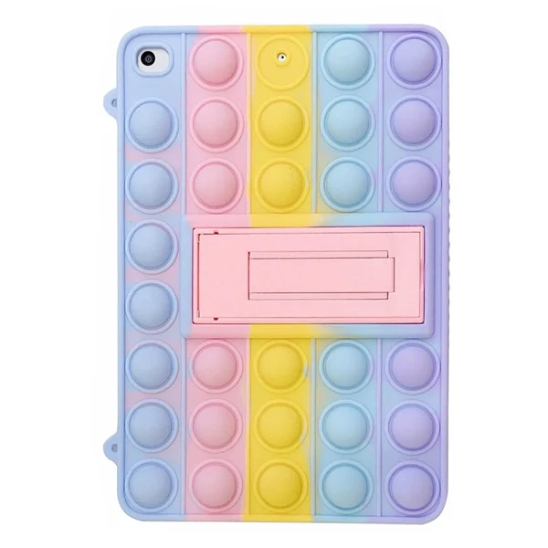 Чохол антистрес Поп-Іт з тримачем для шнурка iLoungeMax Pop It Yellow Blue Rainbow для iPad 9 | 8 | 7 10.2"(2021 | 2020 | 2019)
