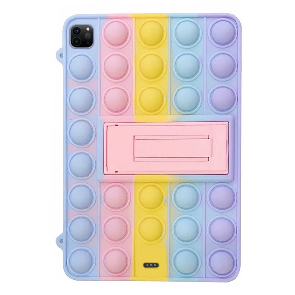 Чохол антистрес Поп-Іт з тримачем для шнурка iLoungeMax Pop It Yellow Blue Rainbow для iPad Pro 11" (2022 | 2021 | 2020)