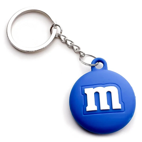 Силиконовый брелок с кольцом iLoungeMax Funny Cartoon Case M&M's Blue для AirTag