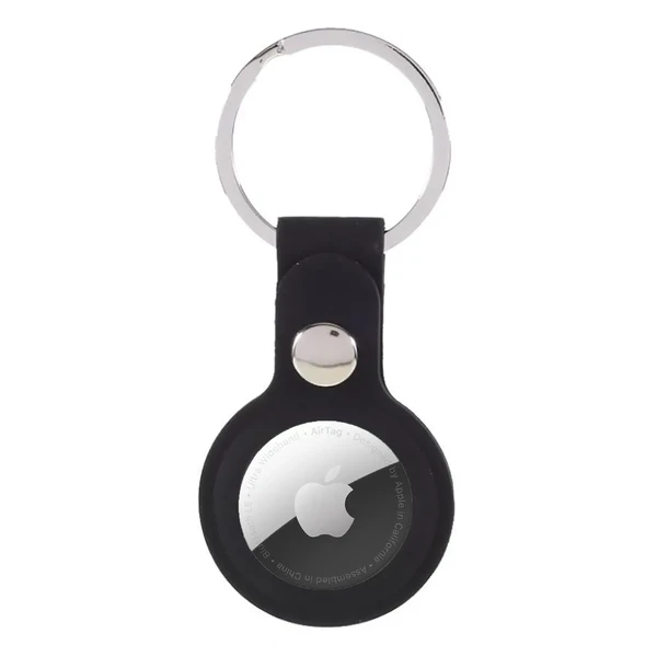 Силиконовый брелок с кольцом iLoungeMax Silicone Keychain Case Black для AirTag в Сумах