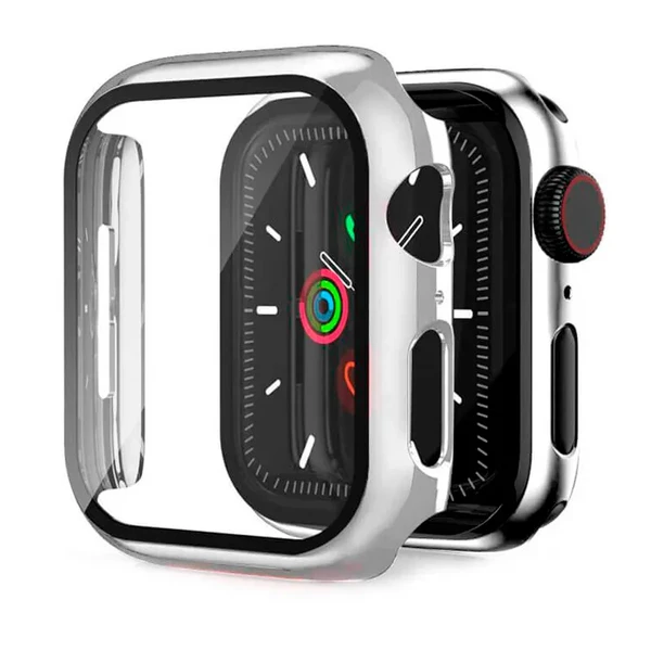 Захисний чохол із склом iLoungeMax Silver Premium Case PC+Glass для Apple Watch 45mm Series 8 | 7
