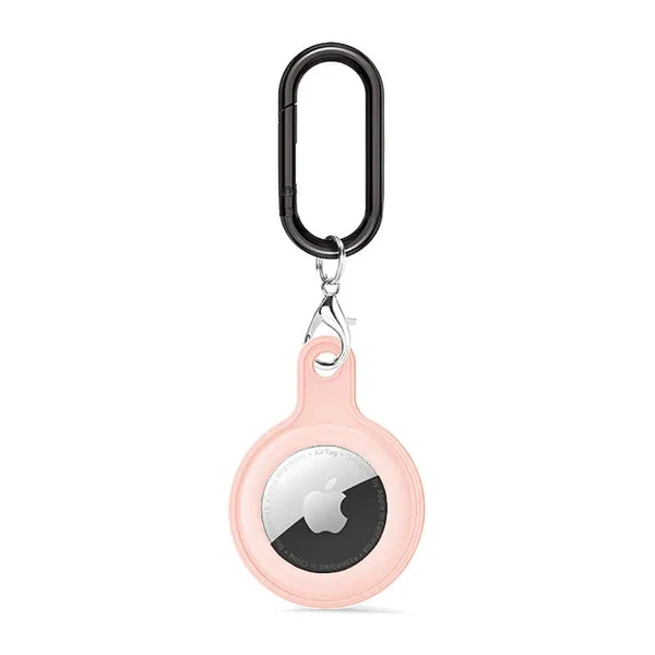 Силиконовый брелок c карабином iLoungeMax Soft Protection Case Clip Peach для AirTag