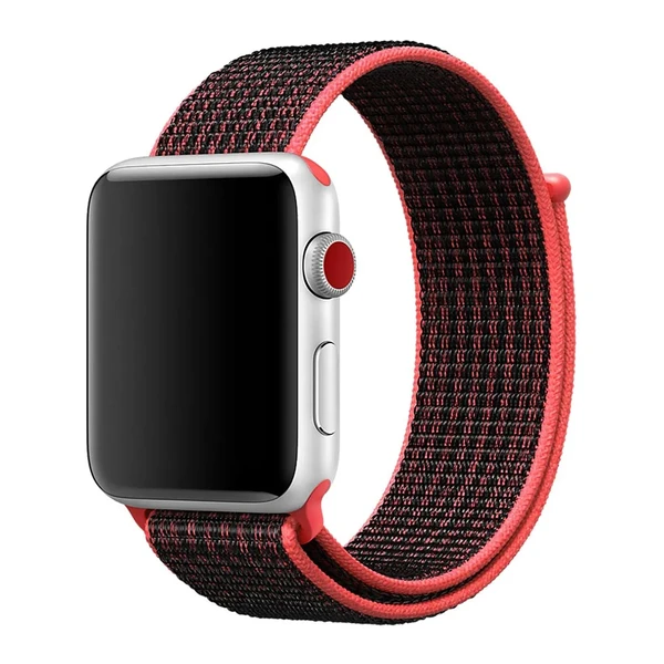 Ремешок iLoungeMax Sport Loop Crimson Black для Apple Watch Ultra 49mm | 45mm | 44mm | 42mm Series  OEM