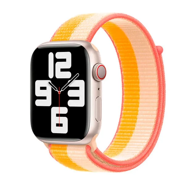 Ремешок iLoungeMax Sport Loop Maize | White для Apple Watch Ultra 49mm | 45mm | 44mm | 42mm Series  OEM