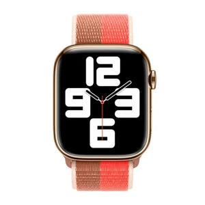 Ремінець iLoungeMax Sport Loop Pink Pomelo | Tan для Apple Watch 41mm | 40mm | 38mm Series  OEM - Фото 2