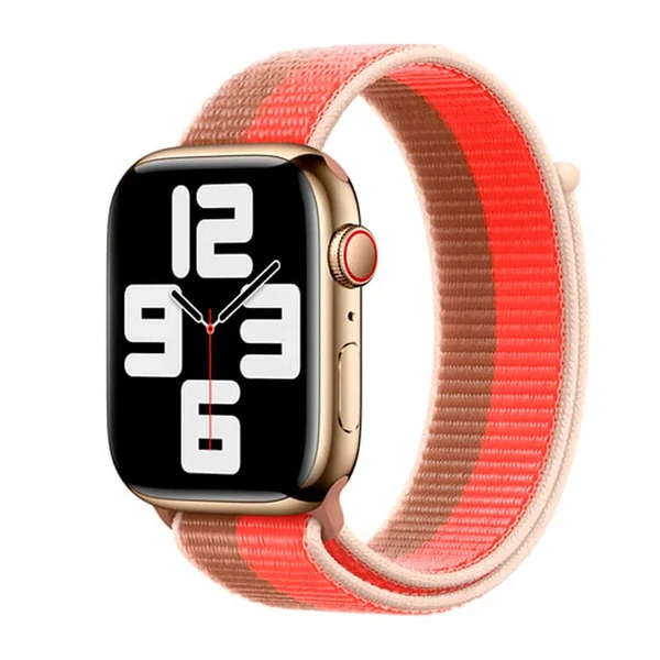 Ремешок iLoungeMax Sport Loop Pink Pomelo | Tan для Apple Watch 41mm | 40mm | 38mm Series  OEM