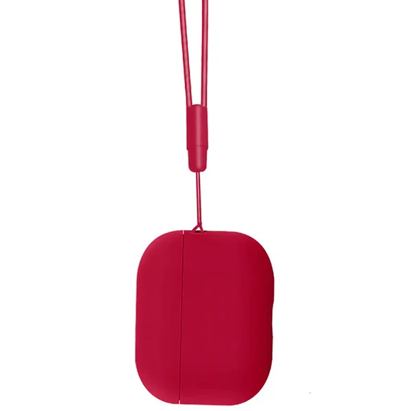Силіконовий чохол з ремінцем iLoungeMax Wine Red для AirPods Pro 2