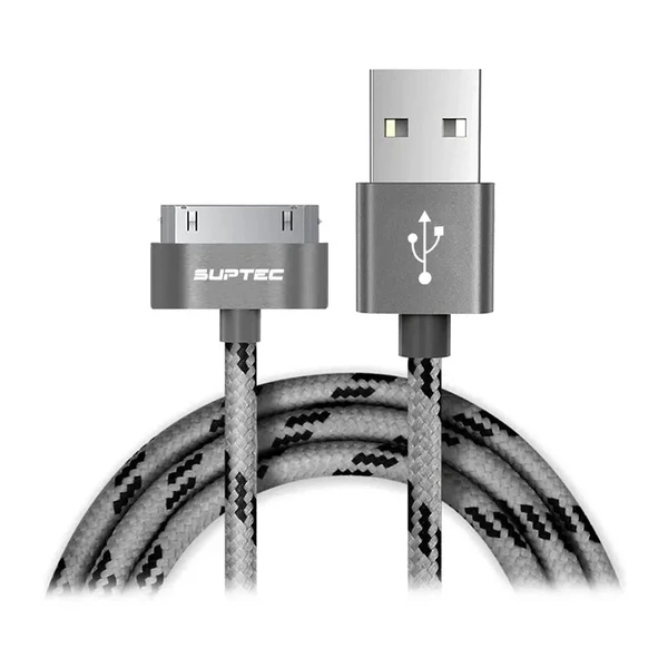 Зарядний кабель iLoungeMax Suptec 30-pin для USB Type-A Gray для iPhone 4 | 4S | iPad 3 | 2 | iPod (1m.)