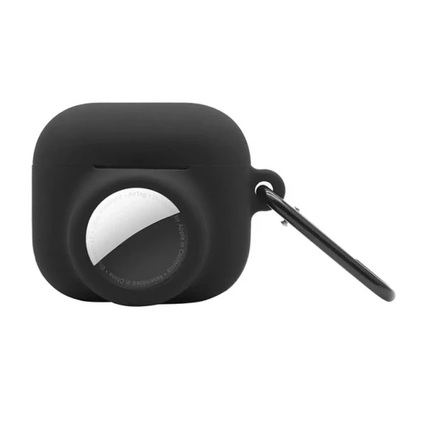 Силиконовый чехол с карабином iLoungeMax 2-in-1 Black для AirPods 3 | AirTag