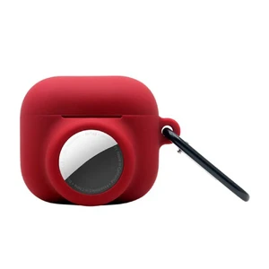 Силіконовий чохол із карабіном iLoungeMax 2-in-1 Burgundy для AirPods 3 | AirTag