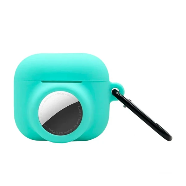 Силиконовый чехол с карабином iLoungeMax 2-in-1 Emerald для AirPods 3 | AirTag