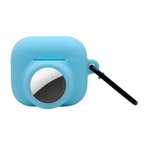 Силіконовий чохол із карабіном iLoungeMax 2-in-1 Light Blue для AirPods 3 | AirTag