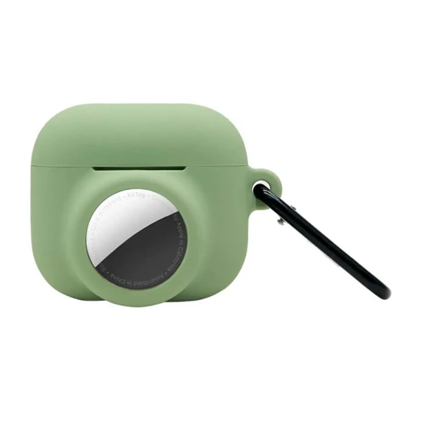 Силиконовый чехол с карабином iLoungeMax 2-in-1 Light Green для AirPods 3 | AirTag