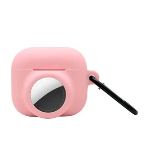 Силіконовий чохол із карабіном iLoungeMax 2-in-1 Pink для AirPods 3 | AirTag