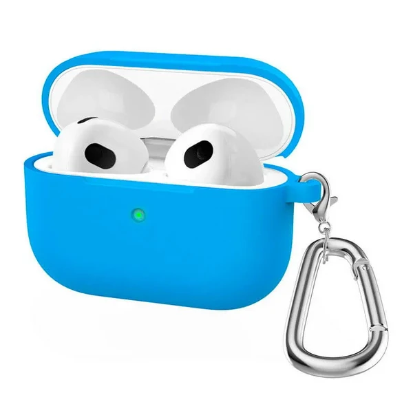 Силиконовый чехол с карабином iLoungeMax TPU Case Blue для AirPods 3