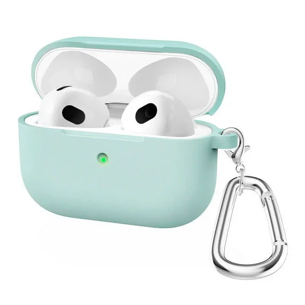 Силиконовый чехол с карабином iLoungeMax TPU Case Light Green для AirPods 3