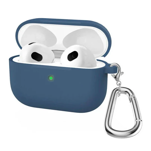 Силиконовый чехол с карабином iLoungeMax TPU Case Midnight Blue для AirPods 3