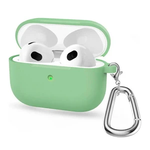 Силіконовий чохол з карабіном iLoungeMax TPU Case Mint Green для AirPods 3  - Фото 1