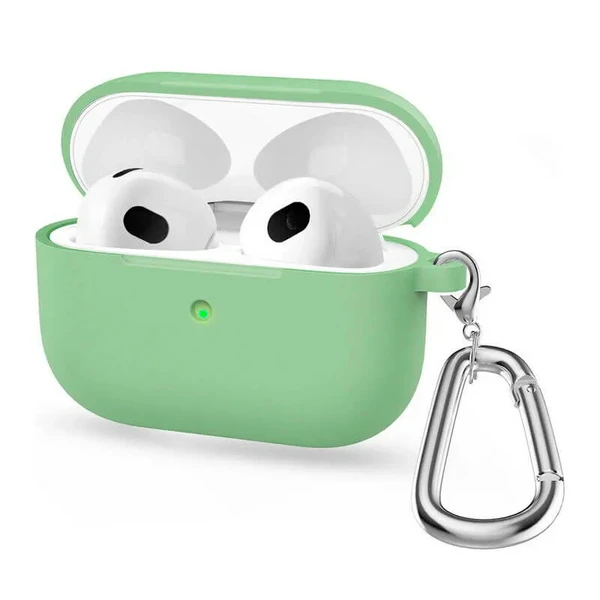 Силиконовый чехол с карабином iLoungeMax TPU Case Mint Green для AirPods 3