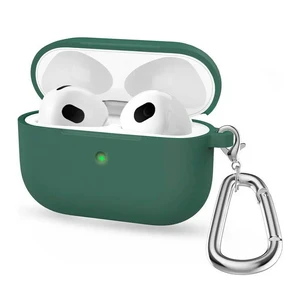 Силіконовий чохол з карабіном iLoungeMax TPU Case Olive Green для AirPods 3  - Фото 1